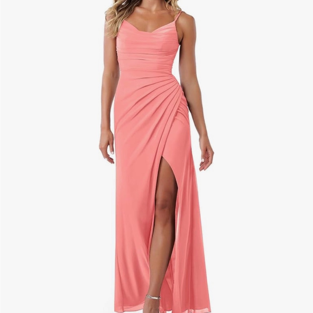 Azazie Coral Bridesmaid Dress
